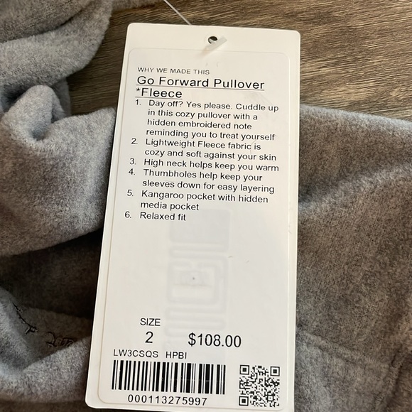 Lululemon Go Forward Pullover Fleece Size 2, NWT - Picture 9 of 15